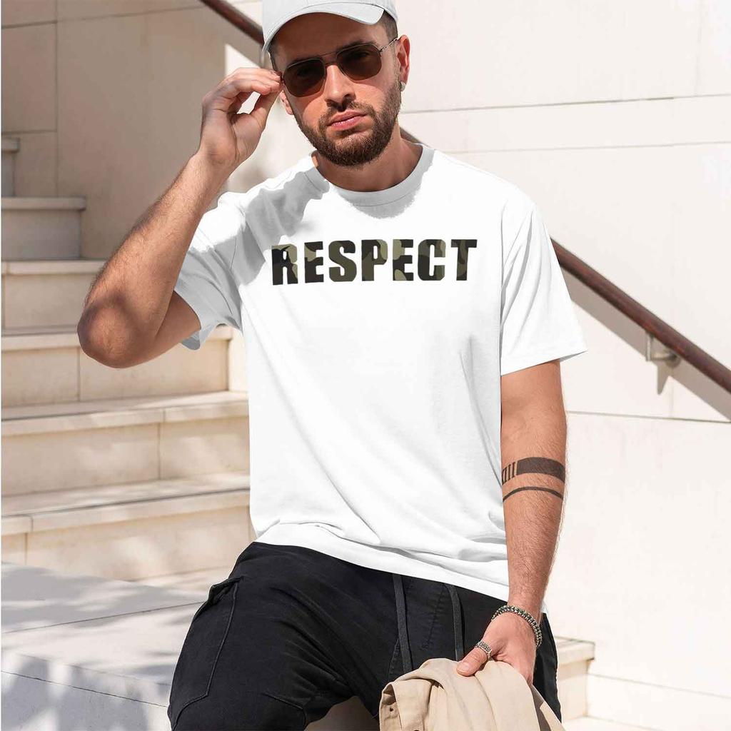 2026 New Model Unisexs Summer 100 Cotton Fashionable Casual Loose Plus Size Respect Letter Printed Sports Round Neck Short Sleeve