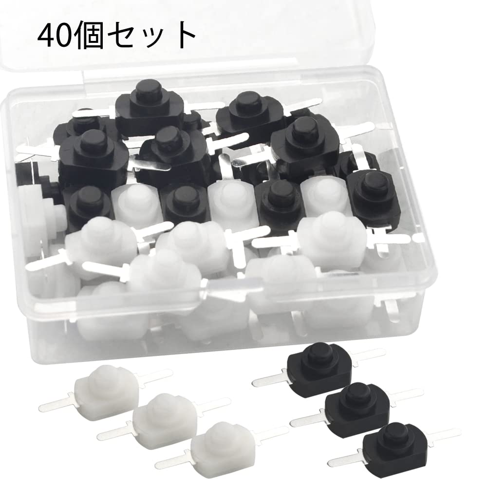 WMYCONGCONG 40 szt. Latarka Włącz/Wyłącz Typ SMD Mini Przełącznik Samoblokujący Przycisk Przełącznik Światło