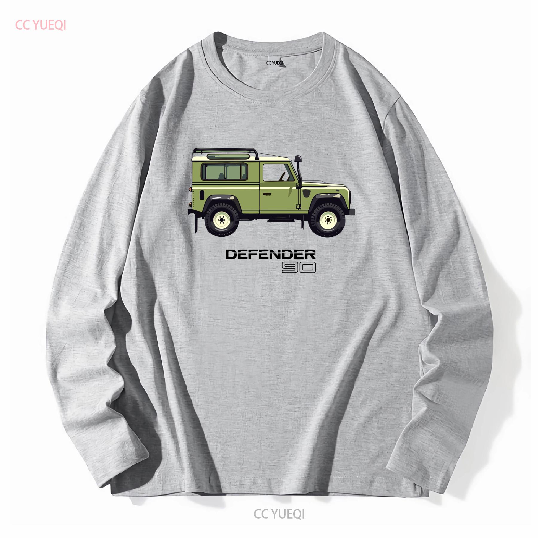 

Бавовняна футболка в стилі LR Defender 90 з довгими або короткими рукавами, вінтажна, випрана, дихаюча, повсякденний топ для щоденного носіння, трохи XL