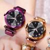Fashion Starry Sky Watches Women Luminous Hands Black Mesh Band Quartz Wristwatches Ladies Magnet Watches Relogio Feminino