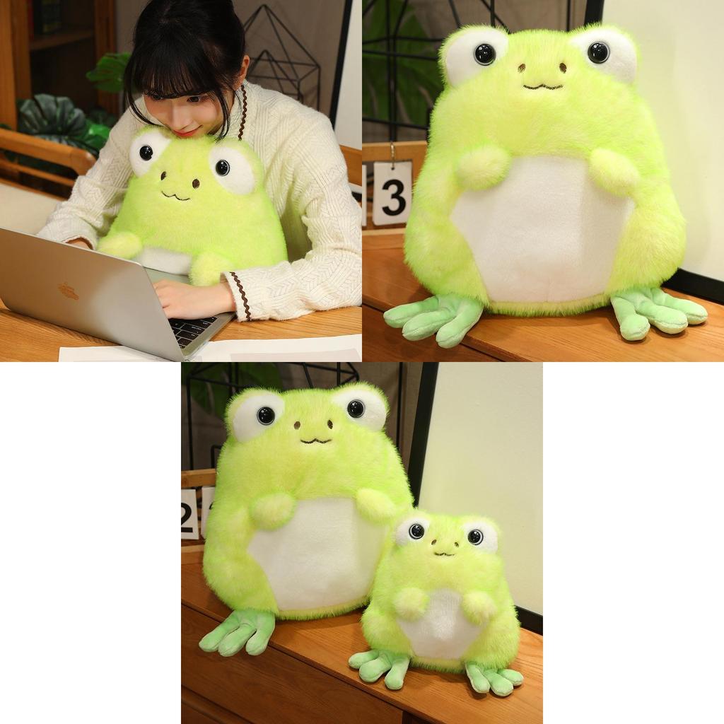 New Two-tone Cashmere Little Frog Plush Toy Smiling Frog Doll Children's Companion Doll 20cm 0.15kg