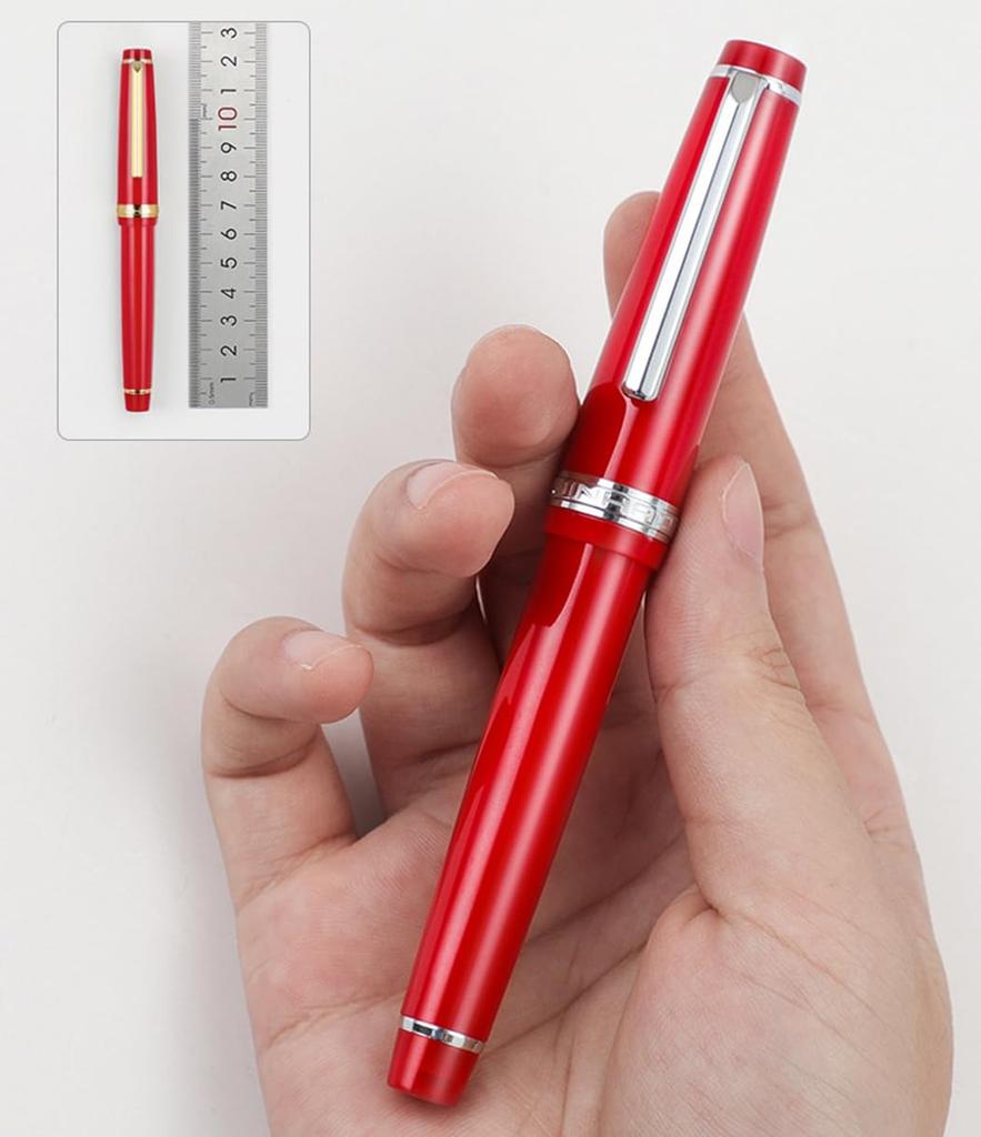 Ranvi Jinhao 82 Acrylic Fountain Pens with Iridium Fine Ink Classic Design in Light and Smooth Writing 3-Pack Nib, Converter, Blue, Blue, Pink,