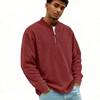 Men’s Ribbed Knit Pullover Half Zip Long Sleeve Casual Stand Collar Top for Everyday Wear Lightweight Sweater Style
