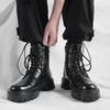 New Men's Thick Soled Boots Retro British Minimalist Style Comfortable Leisure Outdoor Street Office and Party Leather Shoes