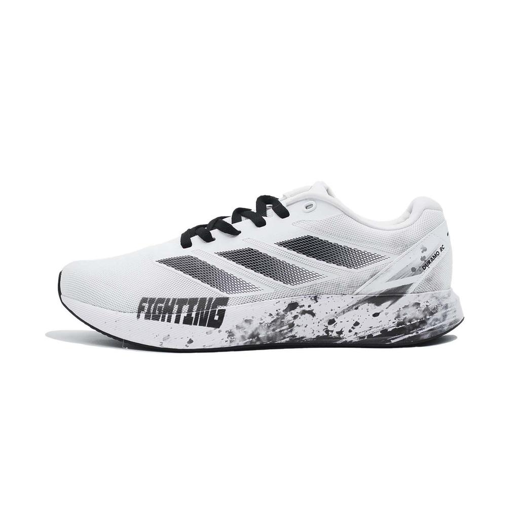 Adidas Duramo RC Mesh Cushioning Slip Resistant Abrasion Resistant Breathable Low top Running Shoes Unisex Black White ID2702(Team140-)