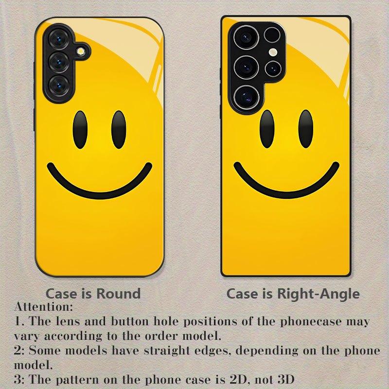 Smiling face pattern Exquisite luxury Highend PhoneCase Glass PhoneCase for Samsung Galaxy S26 S25 S24 S23 S22 S21 FE,Ultra,Plus