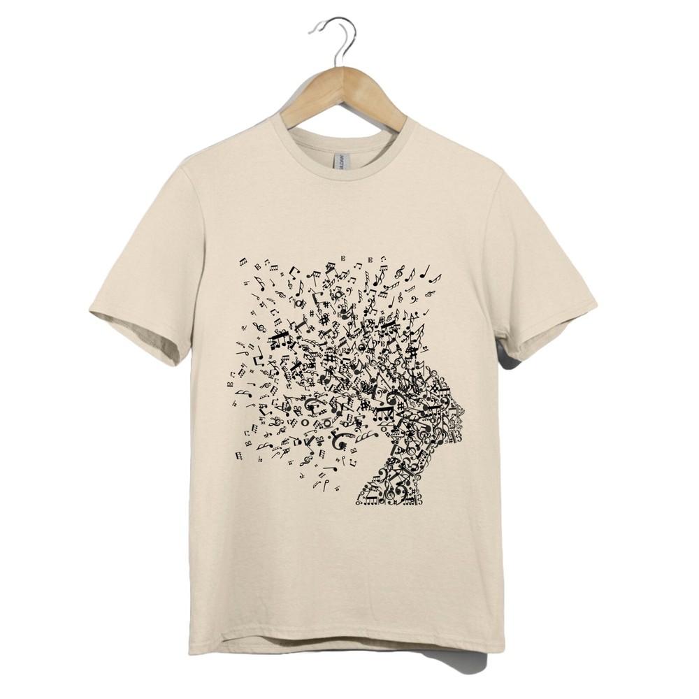 

Musical Notes Head T-Shirt Unisex | Music Mind Jazz Art Tee Gift Streetwear 4XL