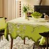 New High Quality Classic Living Room Soft Tablecloth Wave Edged Rectangular Tablecloths Floral Country Style Decora Cover Cloth