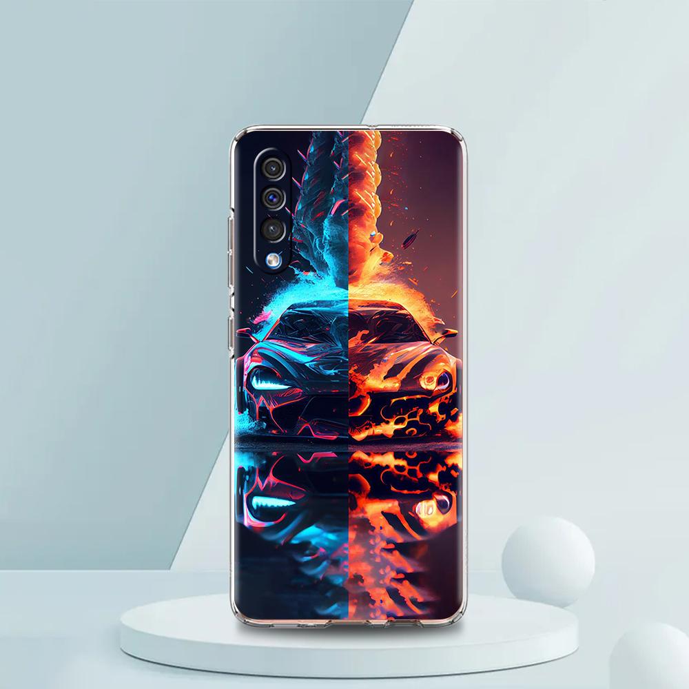 New Sports Car Shape Transparent Phone Case for Samsung Galaxy A12 A22 A50 A70 A40 A10 A20 A30 A02 A03S A04 Cover Silicone Shell