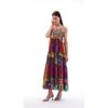 Women's Ethnic Patterned Rope Strap Long Dress