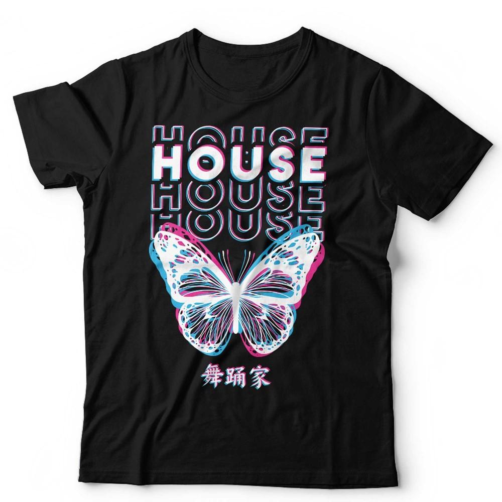 House Music Tshirt Unisex Dance Music Glitch Butterfly EDM Festival Outfit Rave