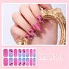 Nail Polish Sticker Self-Adhesive Nail Sticker Manicure Sticker Full Nail Wraps Waterproof Nail Strips with Nail File