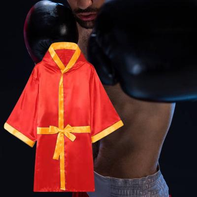 Boxerský župan Hedvábný Pohodlný Volný střih Dlouhý rukáv S kapucí Show Nylon Muay Thai Boxerský župan Boxerský výkon