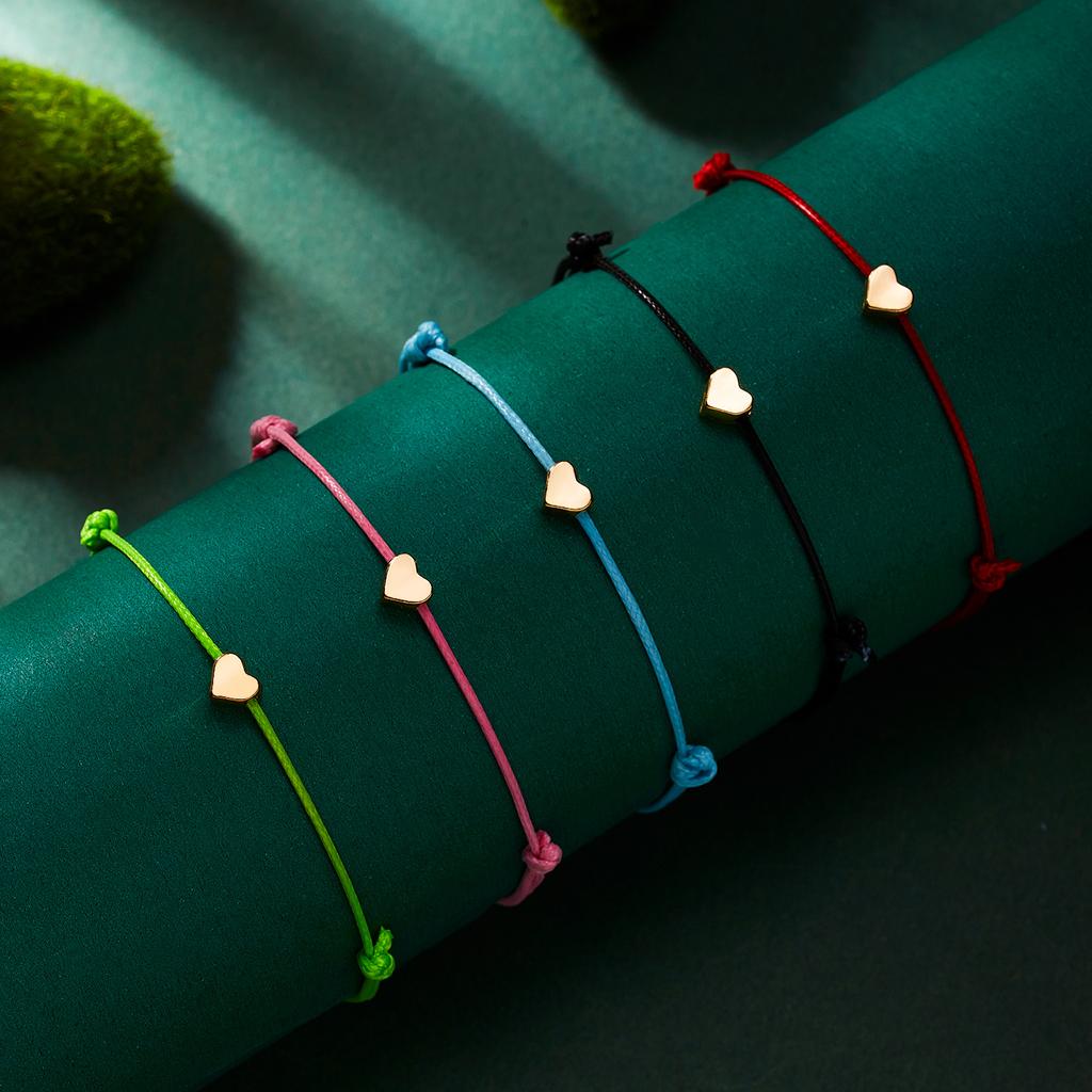 Wünsch dir was Herz Armband mit Anhängern Femme Verstellbar Glücksstern Kreuz Schmetterling Rotes Band Damen Kind Freundschaft Schmuck Karte Geschenk