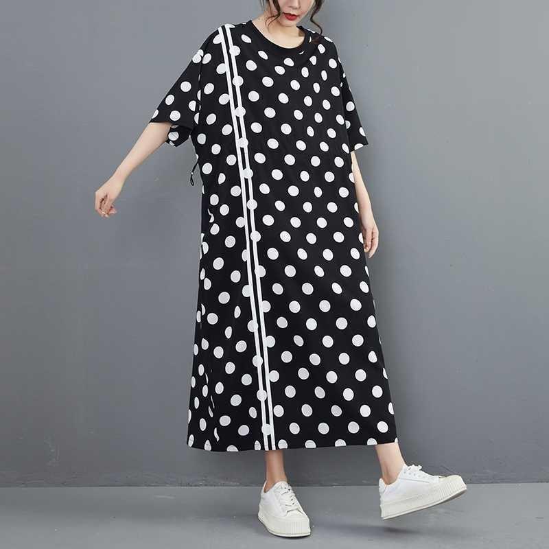The Real Shot Is In Stock, The New Spring and Summer Korean Version of The Fashion Polka Dot Waist and Thin Loose Dress.