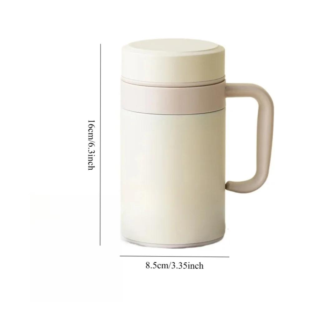 Classic Stainless Steel Thermos Cup Tea Water Separation Cup Home Portable With Handle Seal Against Leakage Vacuum Bottle
