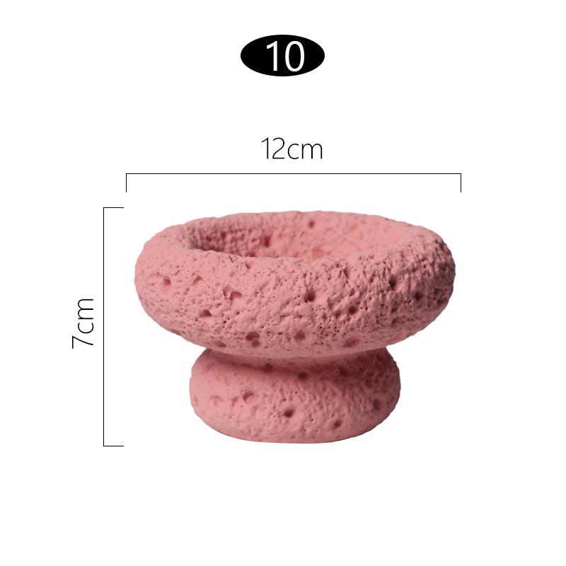 Cement Mini Flowerpot Imitation Volcanic Stone Candle Container Personality Textured Cactus Green Plant  Bonsai Flower Pot