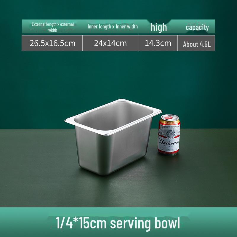 Quadratische Servierschüssel aus Edelstahl mit Deckel für Fast Food, Milchtee, Gewürze oder Hot Pot