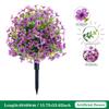 Violet Eucalyptus Garden Stake: Realistic Faux Flower Decoration with Ground Peg