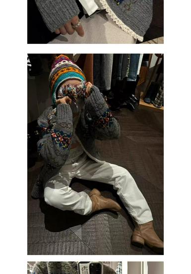 Korean Retro Color Block Fair Isle Cardigan - Soft, Cozy Knit for Autumn/Winter