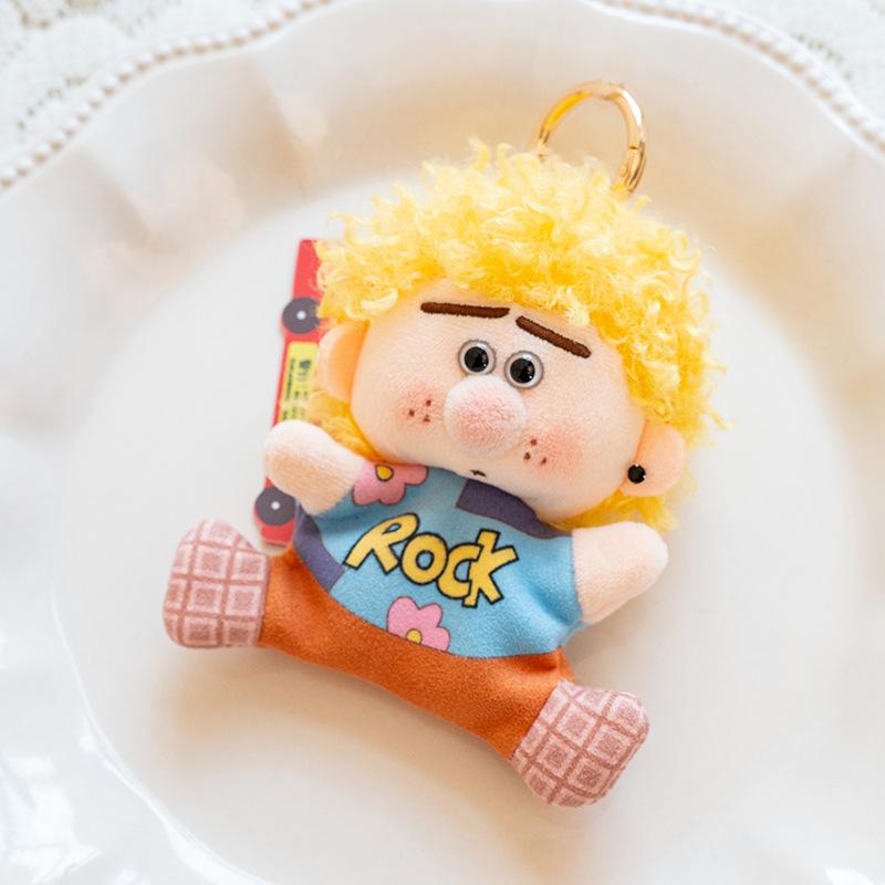 Cute Little Red Book Curly Hair Freckles Fried Hair Boy Pendant Bag Keychain Ugly Bean Bag Birthday Gift Girl