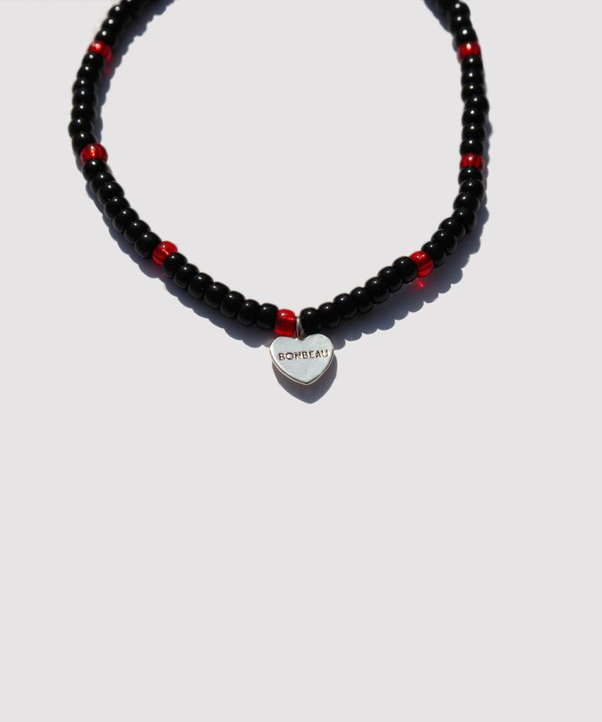 Bonbeau Soul Heart Charm Glass Beads Bracelet Colored Heart Charm Point Glass Beads Bracelet