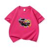 Graffiti Sports Car Graphic Tee Kids 100 Cotton Crew Neck Muticolor T Shirt Short Sleeve Breathable Top For Boys Girls Children