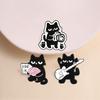 Cute Black Cat Enamel Pins Use It Brain Camera Guitar Cool Band Kitten Cartoon Animal Brooches Lapel Badge Jewelry Gifts
