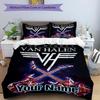 3pcs Custom Name Van Halen Tribute Printed Bedding Set Duvet Cover Closure Includes 1 Duvet Cover & 2 Pillowcases, Soft and Comfortable for All Season