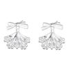 Elegant Lace Trim Bowknot Earrings for Women Handmade Everyday Casual Ear Studs Lightweight Comfortable Accessory
