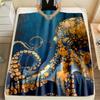 Multiple sizes Octopus pattern art design Print Blanket Flannel Material Soft Warm for All Seasons Home Outdoor Camping Picnics