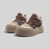 Women's High-top White Fleece Sneakers New Winter Casual Shoes Warm Cotton-padded Shoes Round Toe Snow Boots