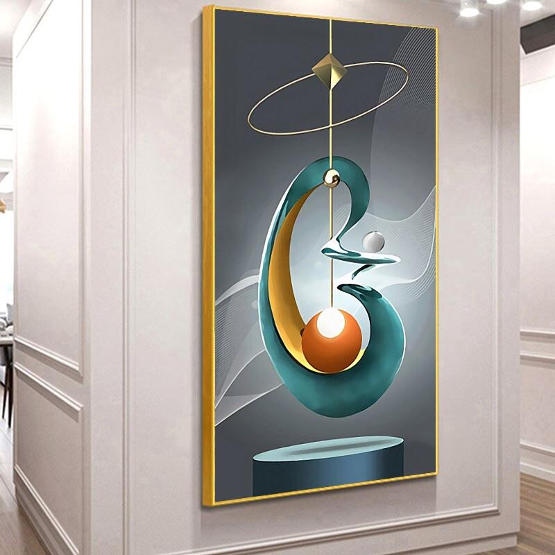 

Современный абстрактный золотой олень, свет, роскошные фольгированные линии, постеры, принты, холст, живопись, настенное искусство для гостиной, домашний декор, Cuadros 30x60cm No Frame