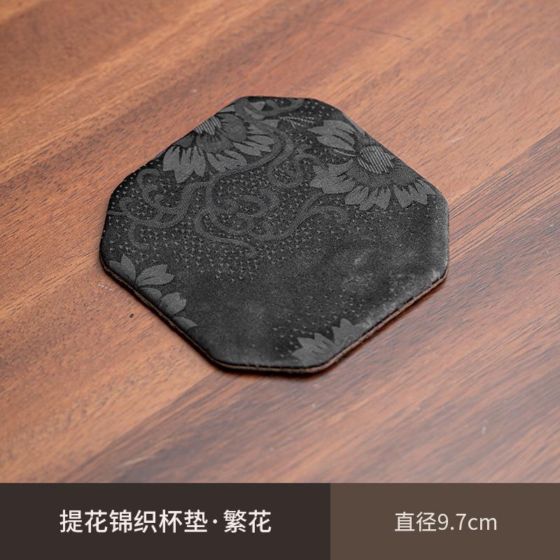 Chinese Brocade Teacup Holder Coaster Cloth Cotton Linen Pot Tea Mat Table Insulation Kung Fu Tea Ceremony Teaware Accessories