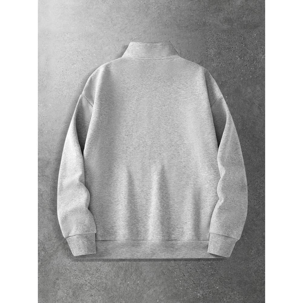 Gothic Printed Zipper Stand Up Collar Shirt, Fashionable Streetwear Zipper Sweatshirt Is an Ideal Choice for Matching Fashionable Clothing