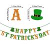 St. St. Patrick's Day Themen-Dekoflaggen-Ballon-Set Irische Festival-Atmosphären-Arrangement Kuchenstecker
