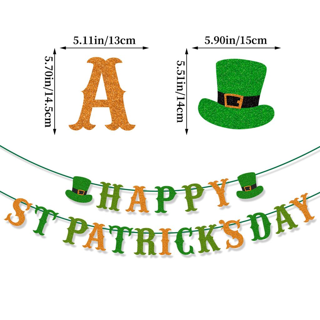 St. St. Patrick's Day Themen-Dekoflaggen-Ballon-Set Irische Festival-Atmosphären-Arrangement Kuchenstecker