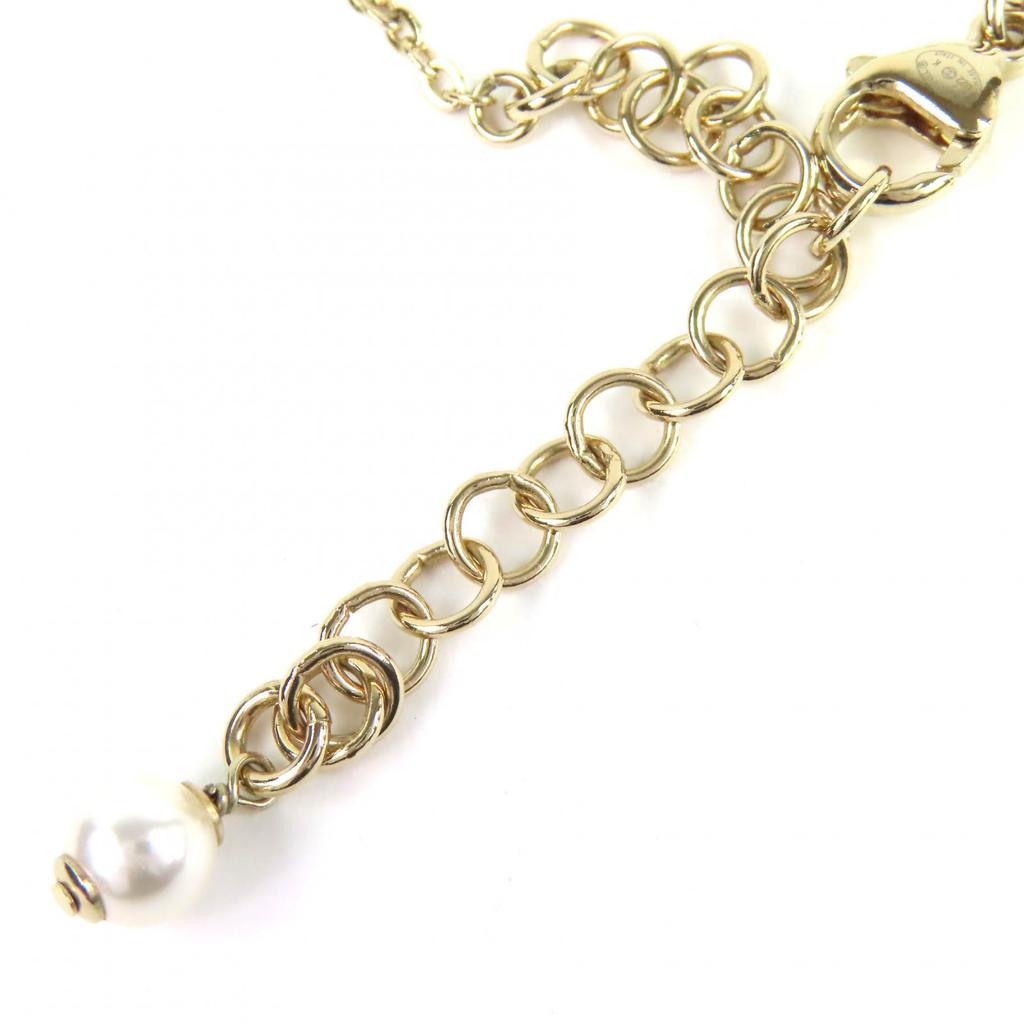 Excellent CHANEL Necklace Camellia COCO Mark Rhinestone Faux Pearl gold B22K Used