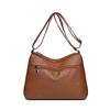 Multi-Pocket-Muttertasche mittleren Alters Große Kapazität Mehrschichtige Umhängetasche aus weichem Leder für Damen