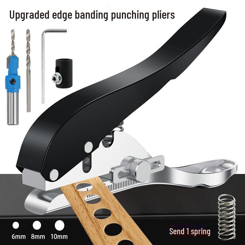 Woodworking Edge Banding Hole Punchers & Angle Pliers with Countersink Drill Bits & Manual Hole Punch Machines