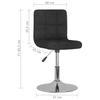 Dining Chairs 2 Pcs Swivel Black Fabric