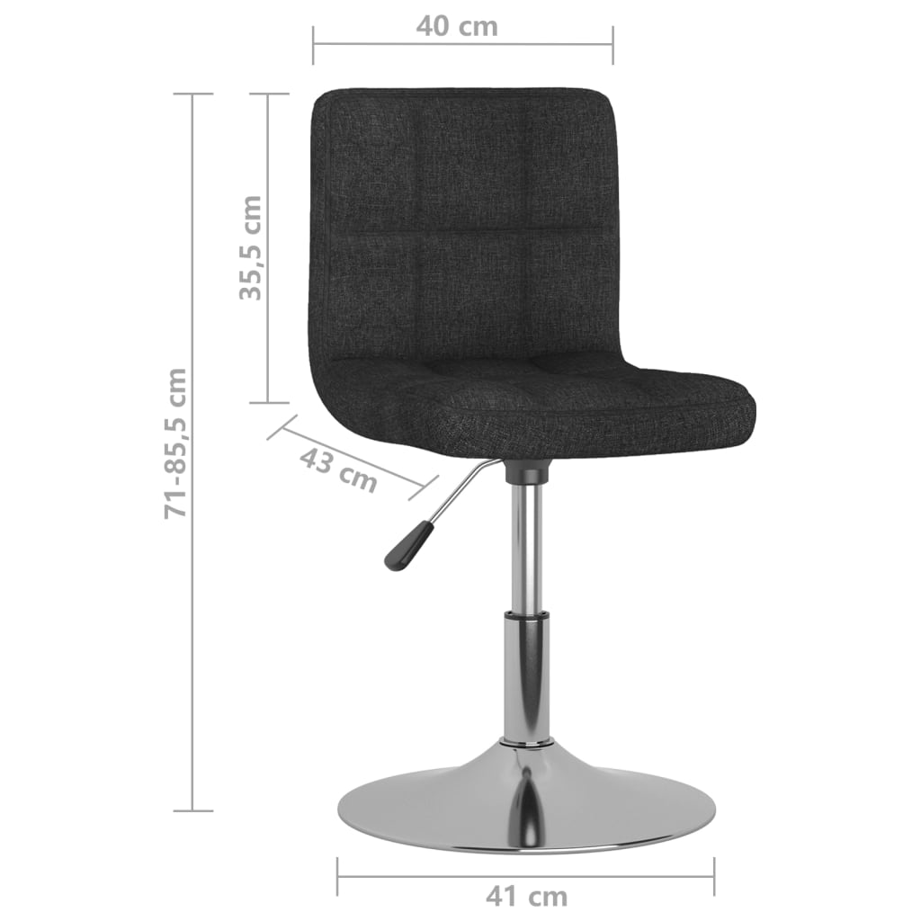 Dining Chairs 2 Pcs Swivel Black Fabric