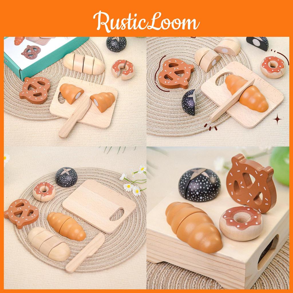 Kids Wooden Kitchen Role Play Toy With Cutting Food For Interaction Parentchild