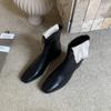 Coarse heel French British style retro square head short boots women's boots autumn new models