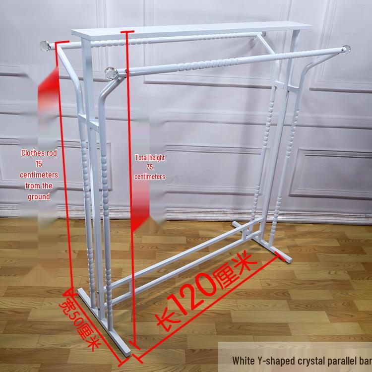 Island Clothing Display Rack for Men and Women - Double Row, Double Bar, Floor Standing