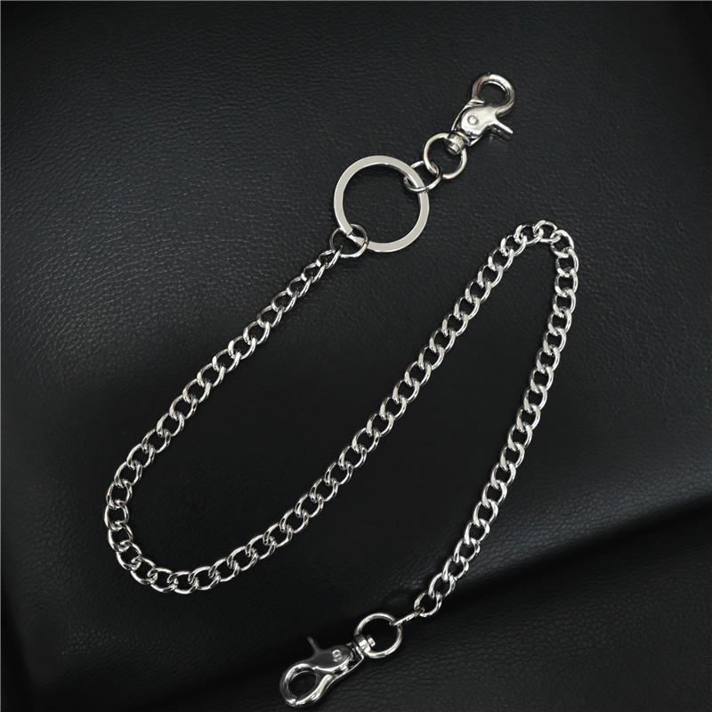 

Модная универсальная цепочка для брюк с круглыми бусинами и брелок с пряжкой из сплава серебряный