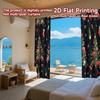 2pcs 2D flat printing Merry Christmas Popular Window Drapes Christmas party Versatile Polyester Fabric Without Electricity