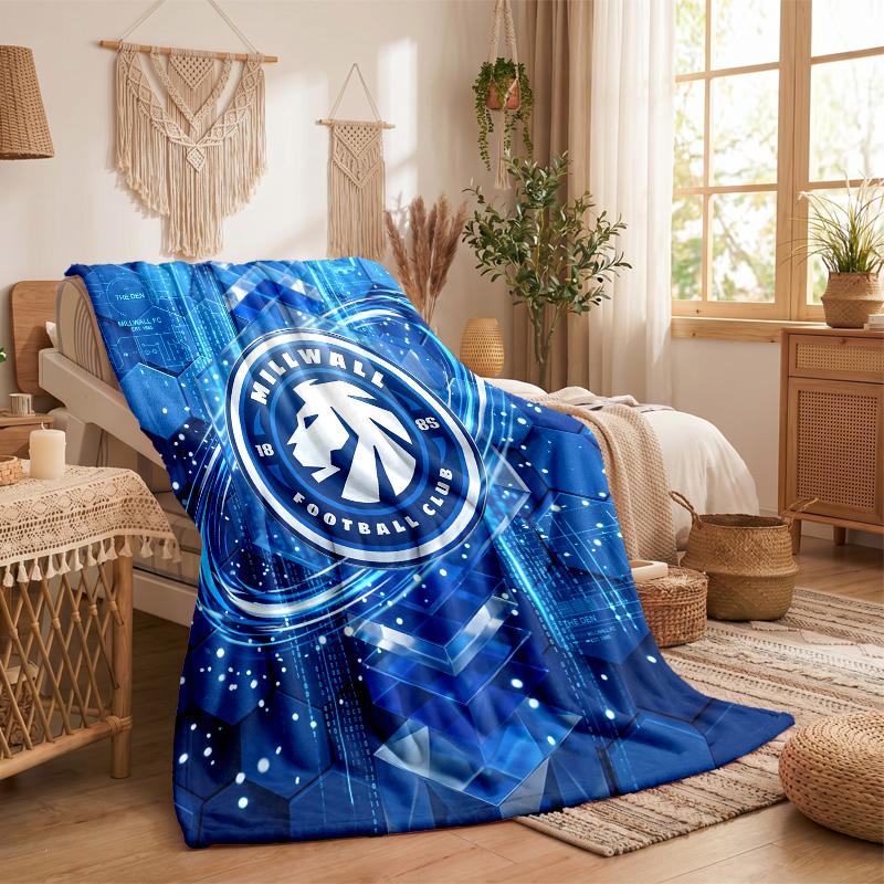 Millwall Football Print Flannel Blanket Soft Warm Sofa Bed Throw Blanket For Home Office Bedroom