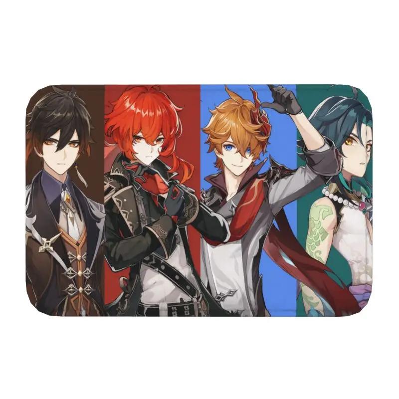 Genshin Impact Cursed Childe Front Floor Door Entrance Mats Indoor Manga Kitchen Bath Doormat Garden Carpet Rug