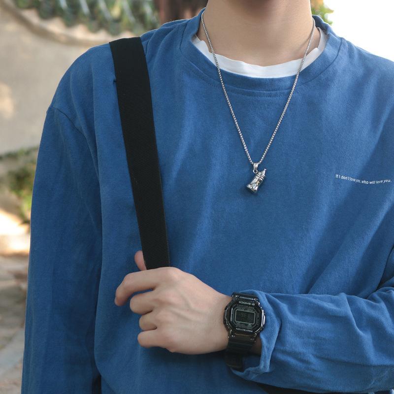 Fashionable And Creative Metal Baby Bottle Pendant Necklace Personalized Hip-hop Street Niche Design Jewelry Gift